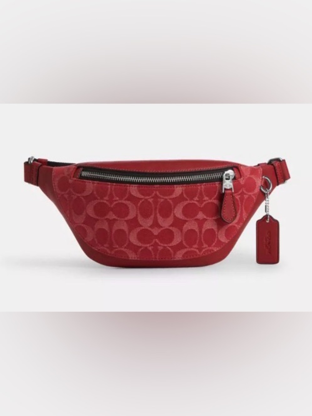 Coach Warren Mini Belt Bag in red signature denim. NWT R$328 Unisex - Picture 2 of 5